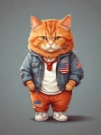 Patriotic Americana Cat Art Print
