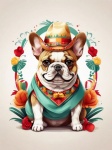 Cinco de mayo French Bulldog art
