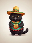 Cinco De Mayo fekete macska art nyomat