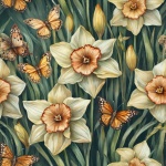 Butterfly and Daffodil Art Print