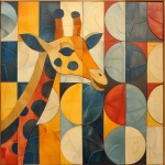 Gelaagde giraffe kunst