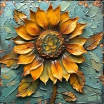 Mixed Media Sunflower Art