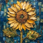 Mixed Media Sunflower Art