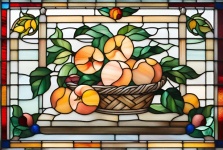 Peach Fruit Stained Glass