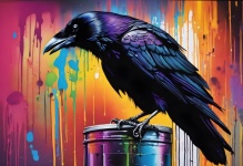 Raven kraai vogel abstracte kunst