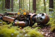 Roboter Wald 3D Science-Fiction