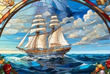 Sail Ship In The Ocean