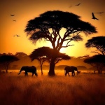 Zonsondergang in Afrika A401