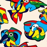 Abstracte naadloze papegaaien