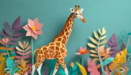 Giraf Jungle wenskaart Art