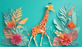 Giraf Jungle wenskaart Art