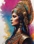 Иллюстрация женщины-богини-воина