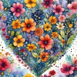 Heart Of Flowers Background