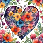 Heart Of Flowers Background