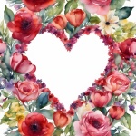 Heart Flowers Frame Background