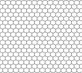 Hexagon black on white background