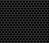 Hexagon alb pe fundal negru