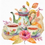 Watercolor Coffee Tea Art Print