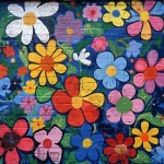 Hippie Flower Power Graffiti Art