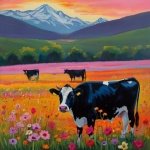 Holstein-Friese koe kunstprint