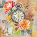 Vintage Floral Pocket Watch Art