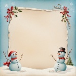 Vintage Christmas Snowmen Paper