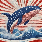July 4th Independence Day Whale