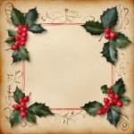 Holly Berry Xmas Paper Template