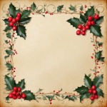Holly Berry Xmas Paper Template