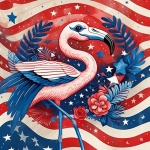 July 4th Independence Day Flamingo
