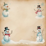 Christmas Snowmen Paper Template