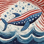 July 4th Independence Day Whale