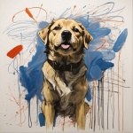 Arte abstrata grunge marrom cachorro