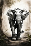 Jungle olifant kunstprint