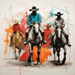 Cowboys Contemporary Art Print