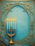 Impresión de arte menorá de Hanukkah