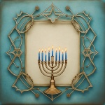 Impresión de arte menorá de Hanukkah