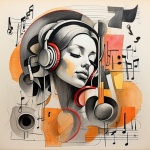 Abstract Woman Listening To Music