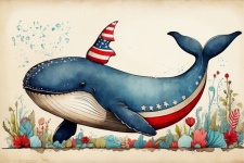 Arte della balena del giorno dell'in