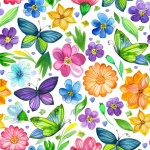 Seamless Cartoon Floral Pattern
