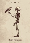Vintage csontváz Halloween üdvözlés