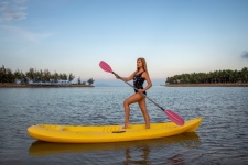 Kayak, Woman, Sport, Swim, Sea, Bay