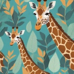 Moeder en baby giraffe kunst