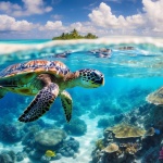 Sea Turtle, Tropical Island