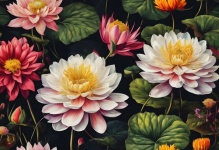 Nuferi flori lotus art