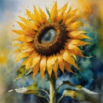 Sunflowers Flowers Watercolor Art