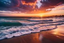 Sonnenuntergang Strand Meer Ozean