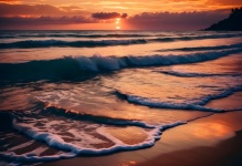 Sonnenuntergang Strand Meer Ozean