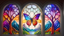 Stained Glass Window, Painting