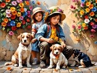 Dziewczyna, chłopiec i psy A401